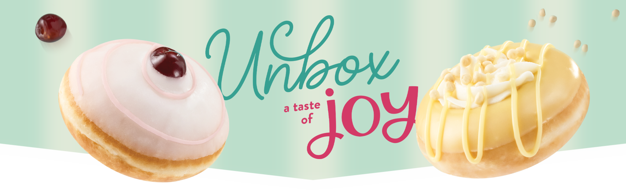 Unbox Joy-Classic Dessert Doughnuts Unbox Joy, classic dessert header-lemon shortbread and bakewell lto doughnut