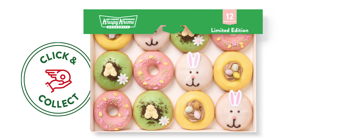 Krispy Kreme Easter Feature Dozen Nationwide Delivery UK Image of the Easter 2023 Krispy Kreme Feature Dozen-Nationwide Delivery Logo
