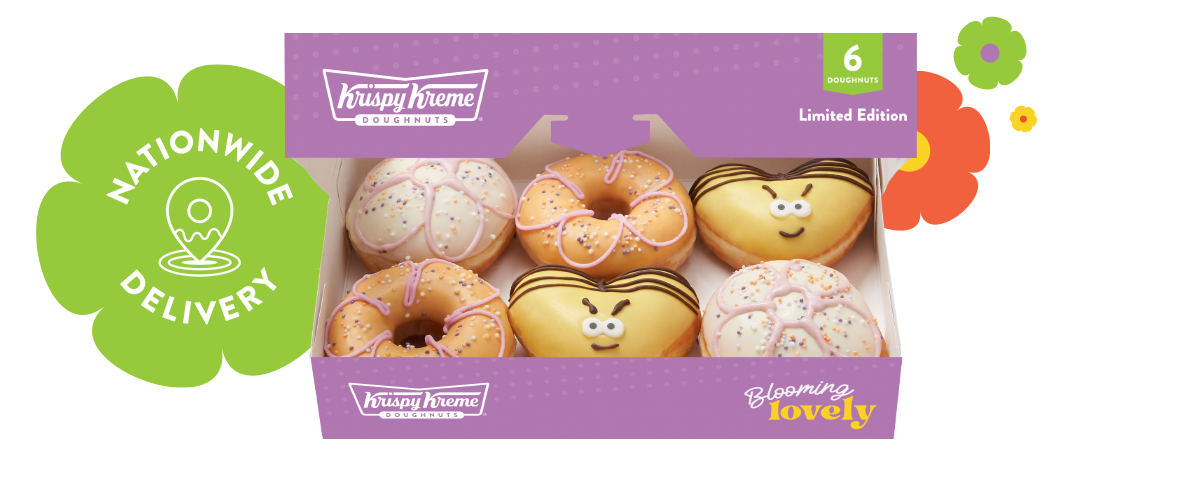 Mother's Day 6-pack Bee and Flower Mother's Day 6-pack of Doughnuts